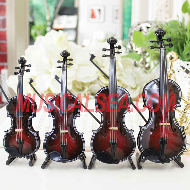 Miniature brown violin musical instruments fo